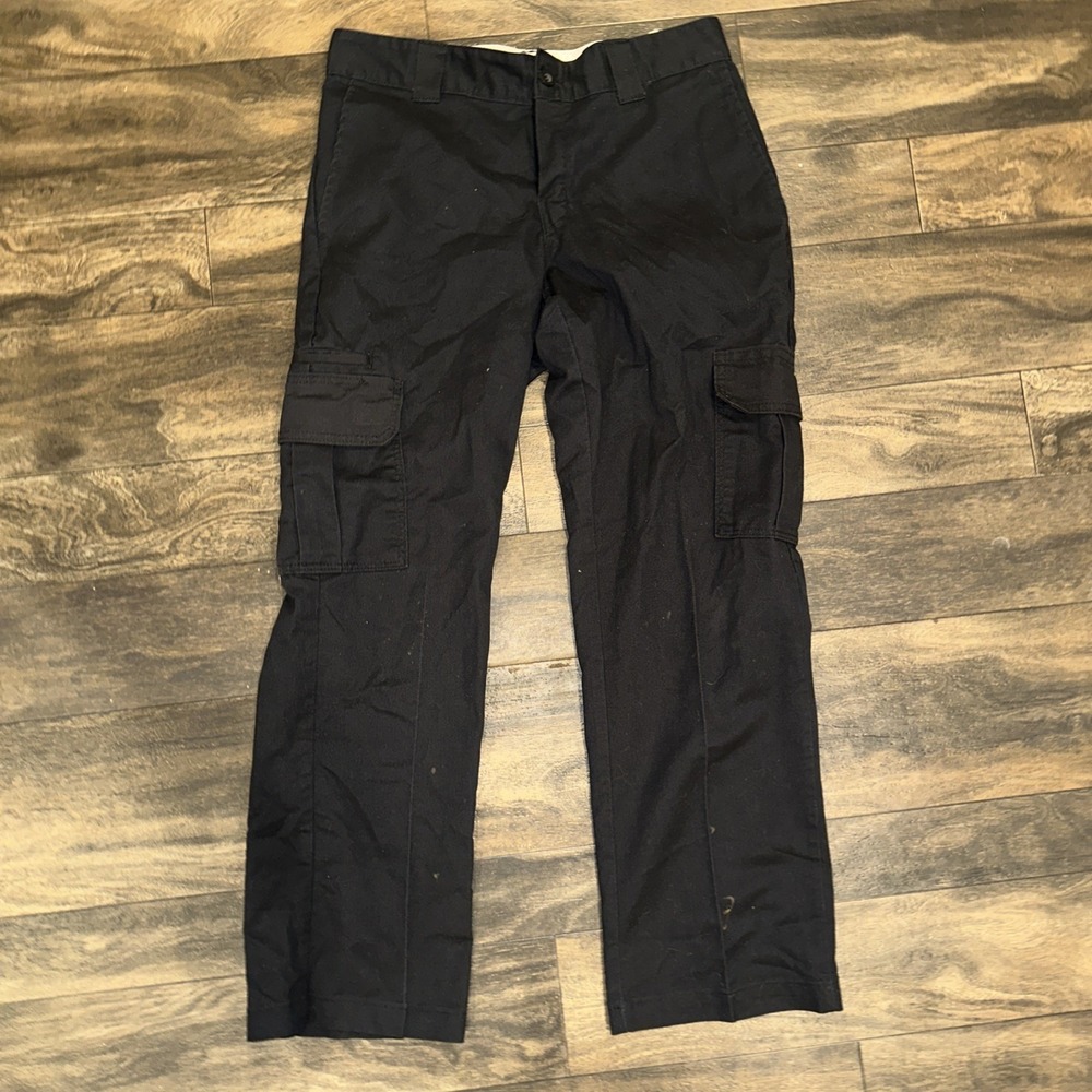 Dickies Work Pants Regular-Fit Cargo Utility Pockets Men's Size 32x30 Black Flex